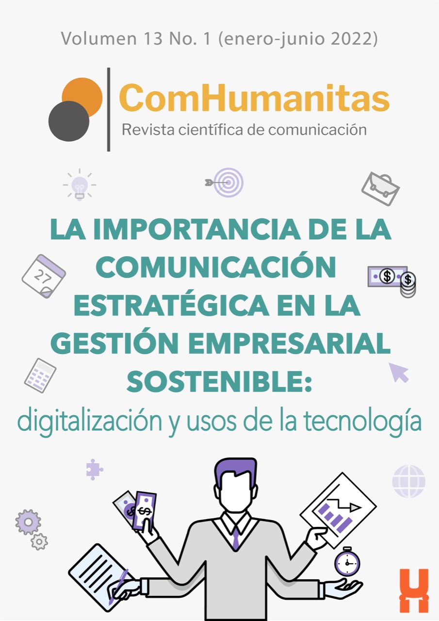 Portada del Volumen 13 No.1 (enero-junio 2022) La Importancia de la Comunicación Estratégica en la Gestión Empresarial Sostenible: digitalización y usos de la tecnología